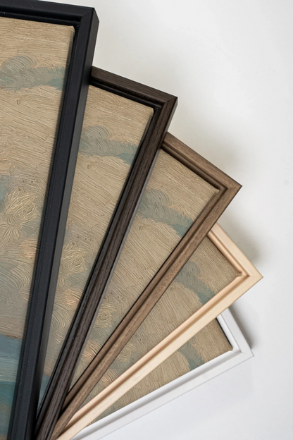 DUO RIVES DE SABLE, 2 Oeuvres sur toile étirée, encadré Brun Chêne
