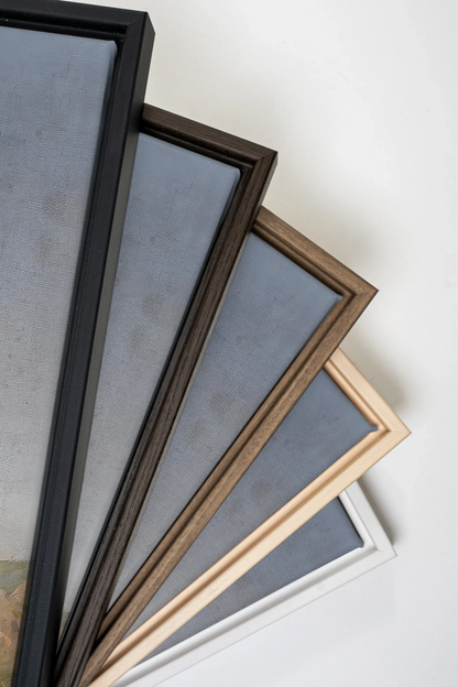 DUO SOURCE SAUVAGE, 2 Oeuvres sur toile étirée, encadré Blanc