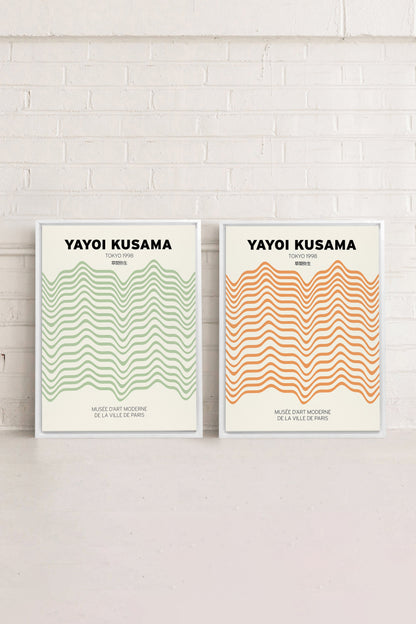 OLEKA CANVAS - COMBINAISON YAYOI, 2 Oeuvres sur toile étirée, encadré Blanc