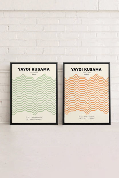 OLEKA CANVAS - COMBINAISON YAYOI, 2 Oeuvres sur toile étirée, encadré Noir
