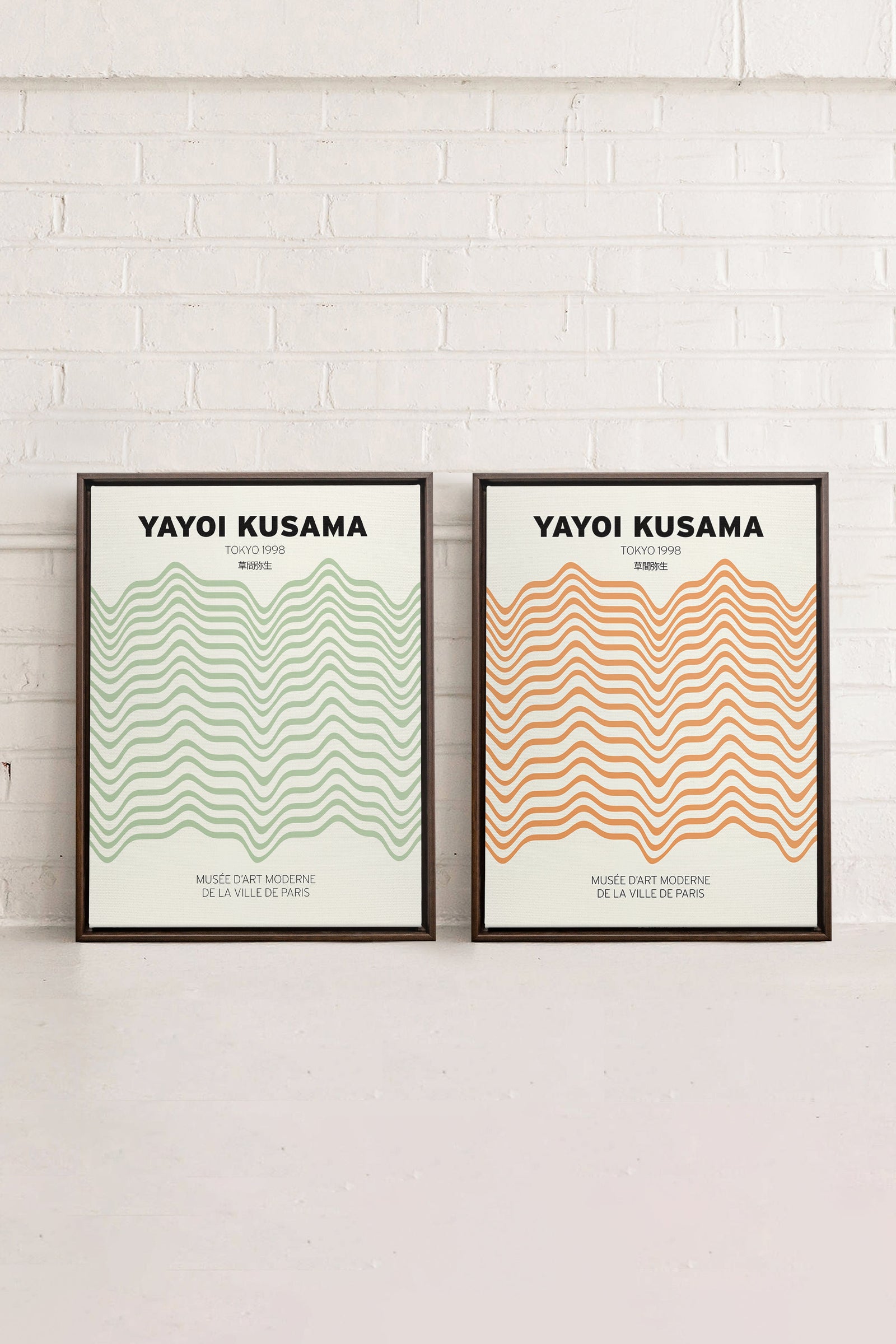 COMBINAISON YAYOI, 2 Works on stretched canvas, black framed