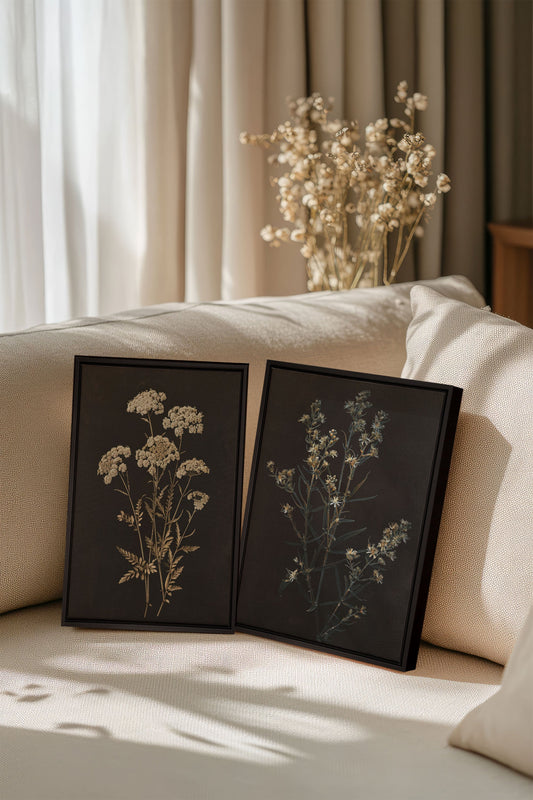 DUO FLEURS PRÉCIEUSES (2 Oeuvres sur toile étirée)