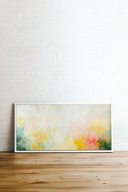 DYNAMIC BLOOM, Artwork on stretched canvas, framed in white