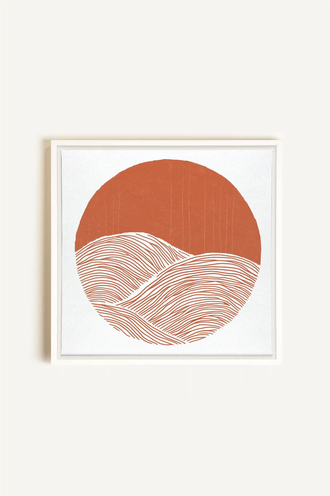 EARTH WAVES, Oeuvre sur toile étirée, encadré Blanc