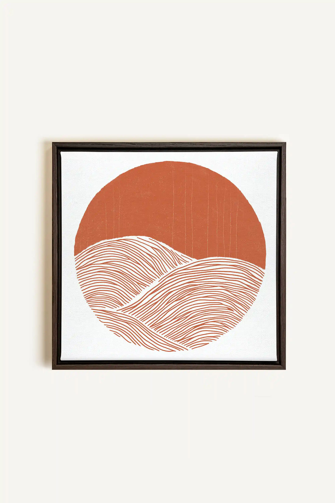EARTH WAVES, Oeuvre sur toile étirée, encadré Brun Noyer