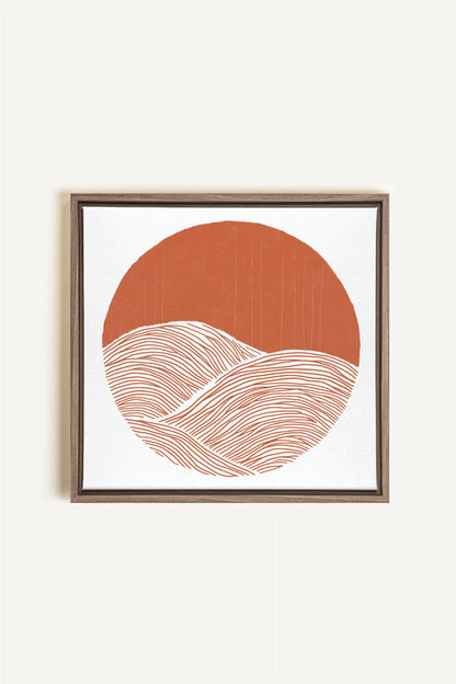 EARTH WAVES, Oeuvre sur toile étirée, encadré Brun Chêne
