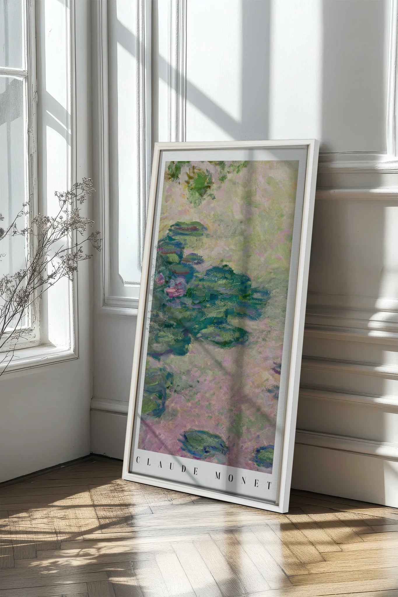 EAU DE FLEURS, Oeuvre sur toile étirée, encadré Blanc