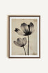OLEKA CANVAS - EBONY FLOWERS, Oeuvre sur toile étirée, encadré Brun Chêne