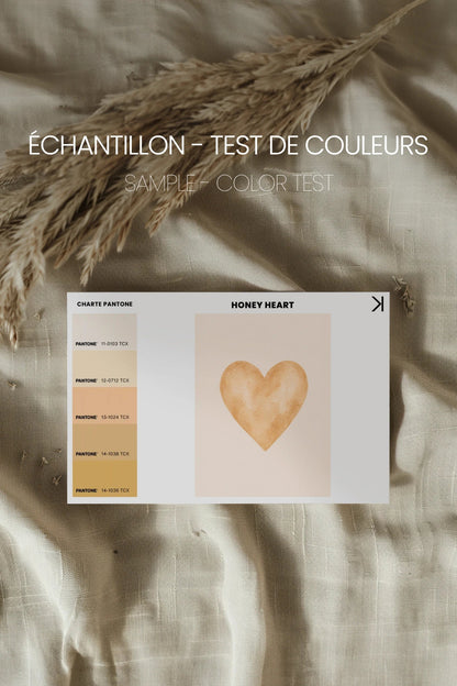 HONEY HEART, Oeuvre sur toile rigide, encadré brun chêne