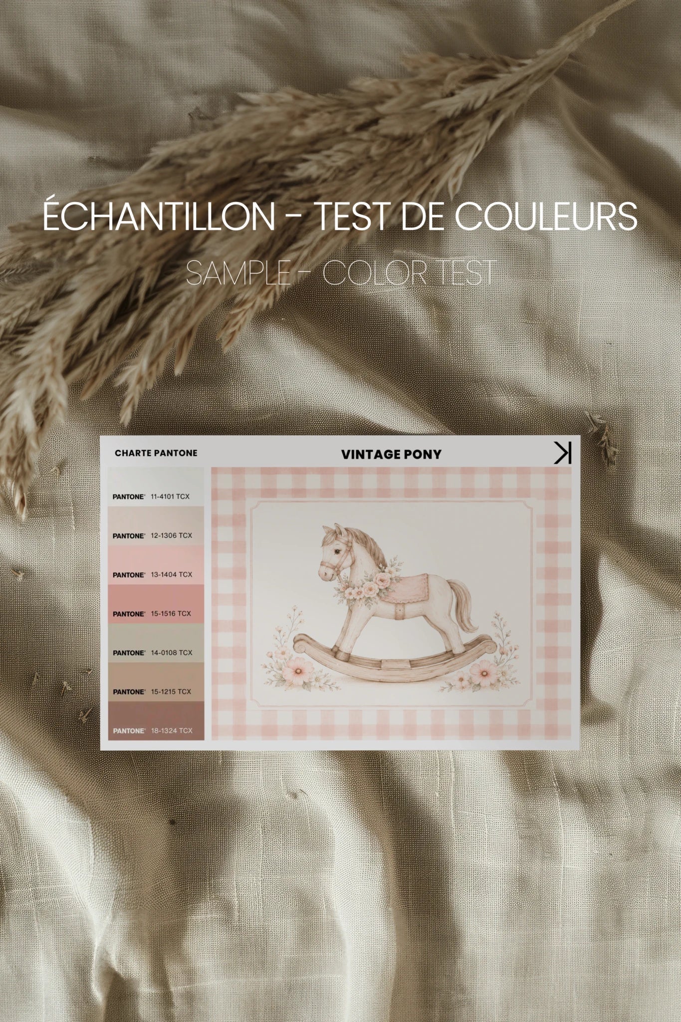 VINTAGE PONY, Oeuvre sur toile rigide, encadré Naturel Clair
