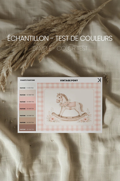 VINTAGE PONY, Oeuvre sur toile rigide, encadré Naturel Clair