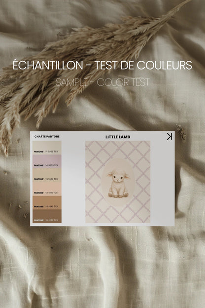 LITTLE LAMB, Oeuvre sur toile rigide, encadré Naturel Clair