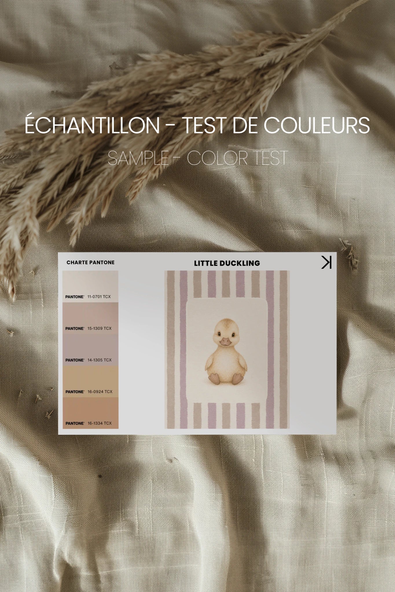 LITTLE DUCKLING, Oeuvre sur toile rigide, encadré Naturel Clair