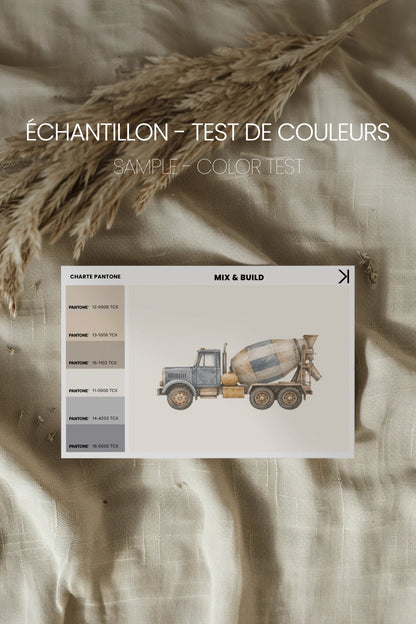 MIX &amp; BUILD, Oeuvre sur toile rigide, encadré brun chêne