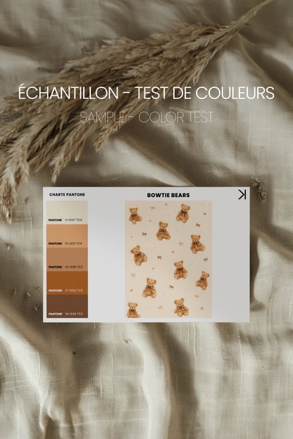 BOWTIE BEARS, Oeuvre sur toile rigide, encadré brun chêne