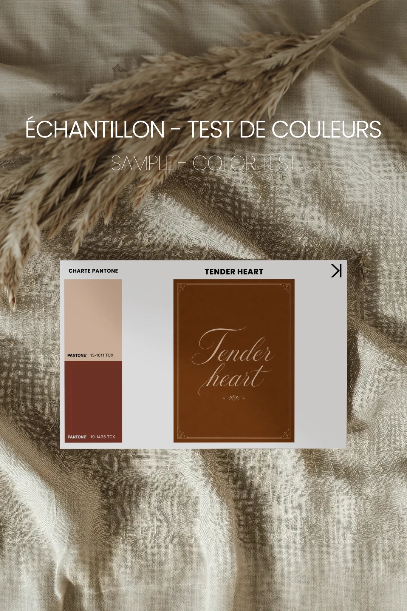 TENDER HEART, Oeuvre sur toile rigide, encadré brun chêne