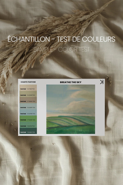 BREATHE THE SKY, Oeuvre sur toile étirée, encadré Blanc