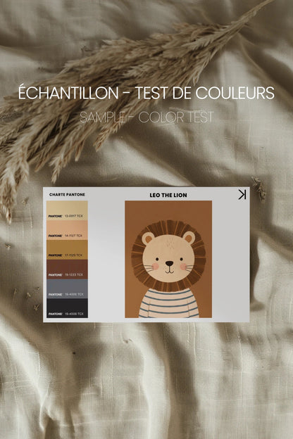 LEO THE LION, Oeuvre sur toile rigide, encadré Naturel Clair
