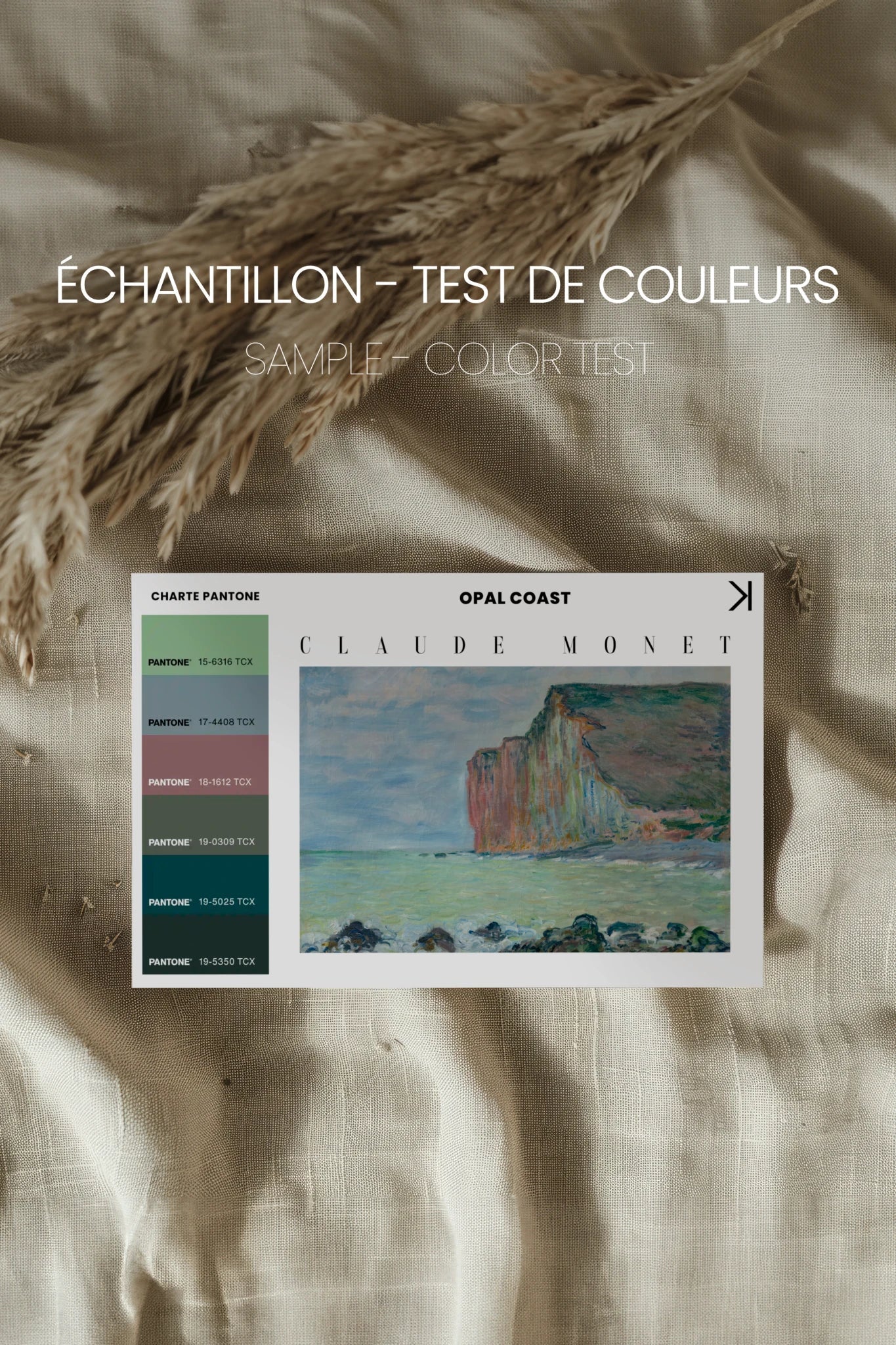 OPAL COAST, Oeuvre sur toile étirée, encadré Noir