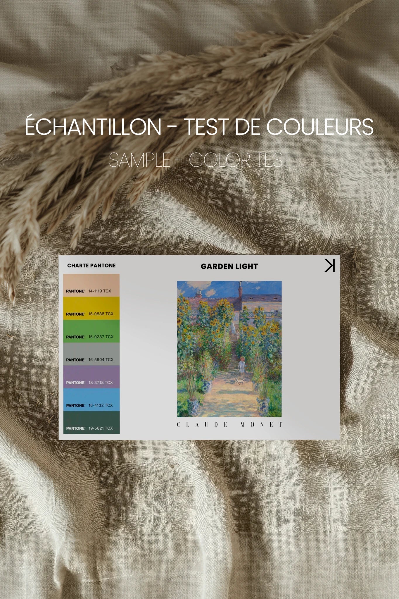 GARDEN LIGHT, Oeuvre sur toile étirée, encadré Blanc