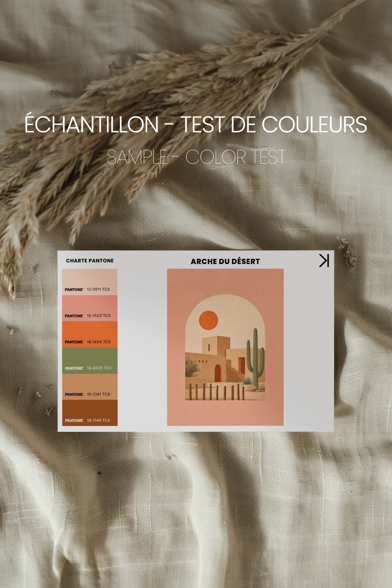 ARCHE DU DÉSERT, Oeuvre sur toile étirée, encadré Brun Chêne