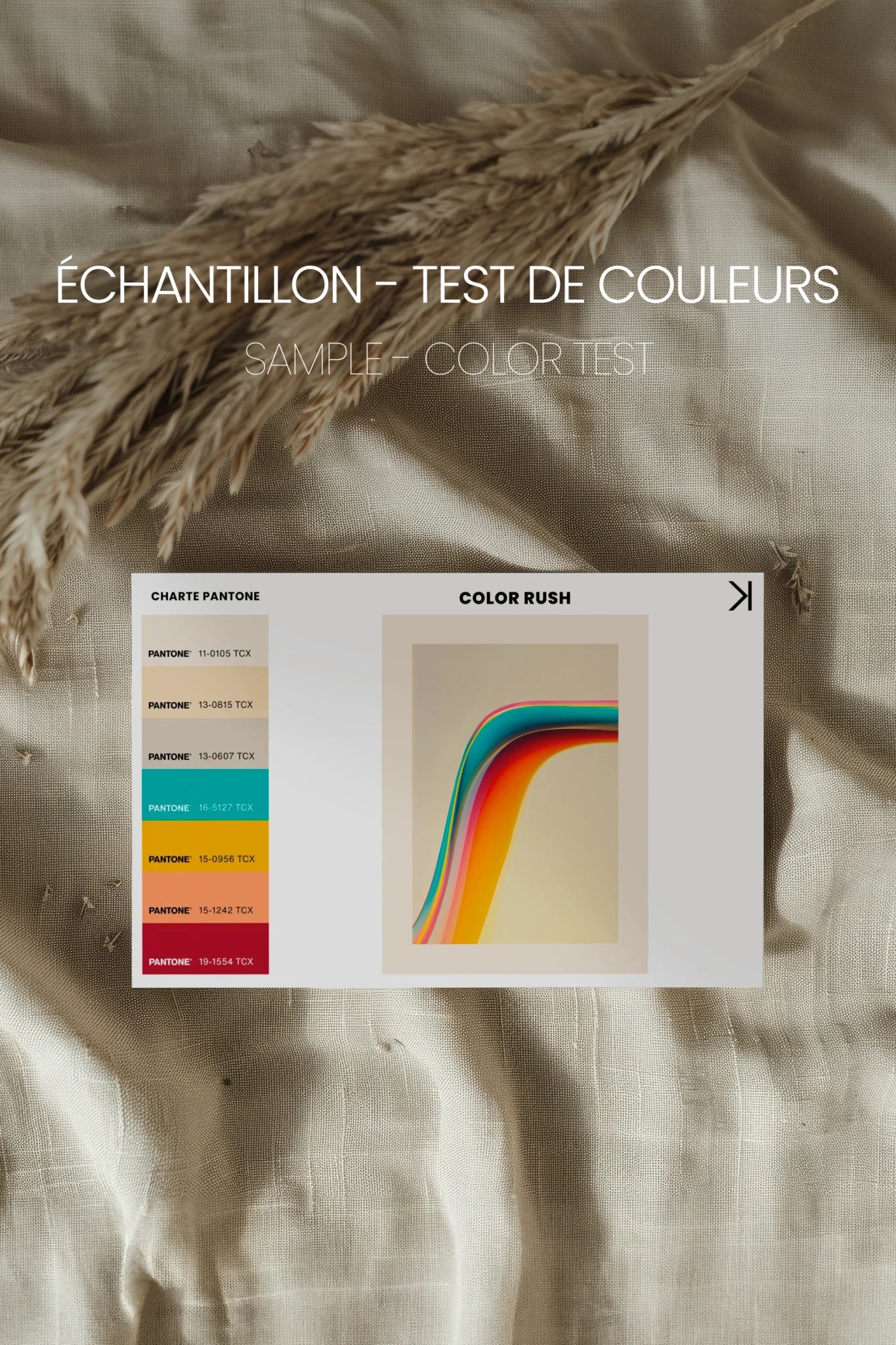 COLOR RUSH, Oeuvre sur toile étirée, encadré Naturel Clair