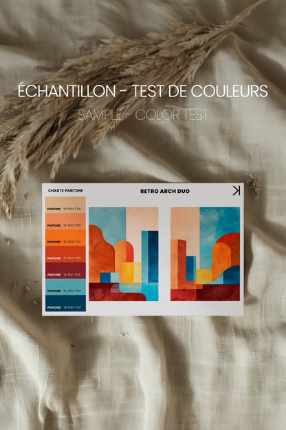 RETRO ARCH DUO, 2 Oeuvres sur toile étirée, encadré Blanc