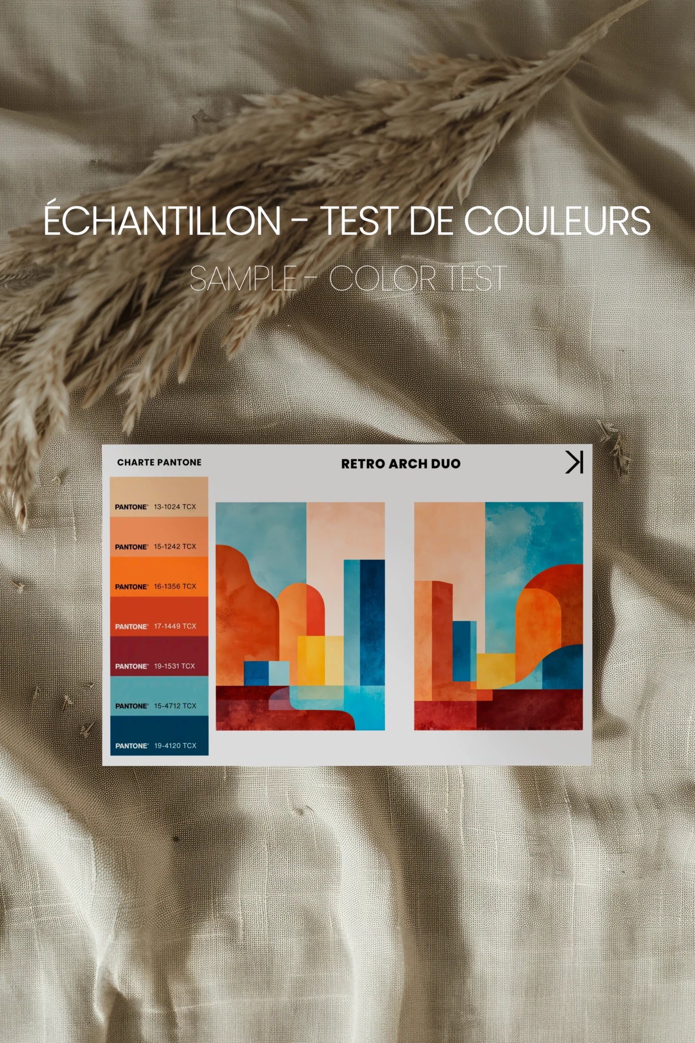 RETRO ARCH DUO, 2 Oeuvres sur toile étirée, encadré Noir