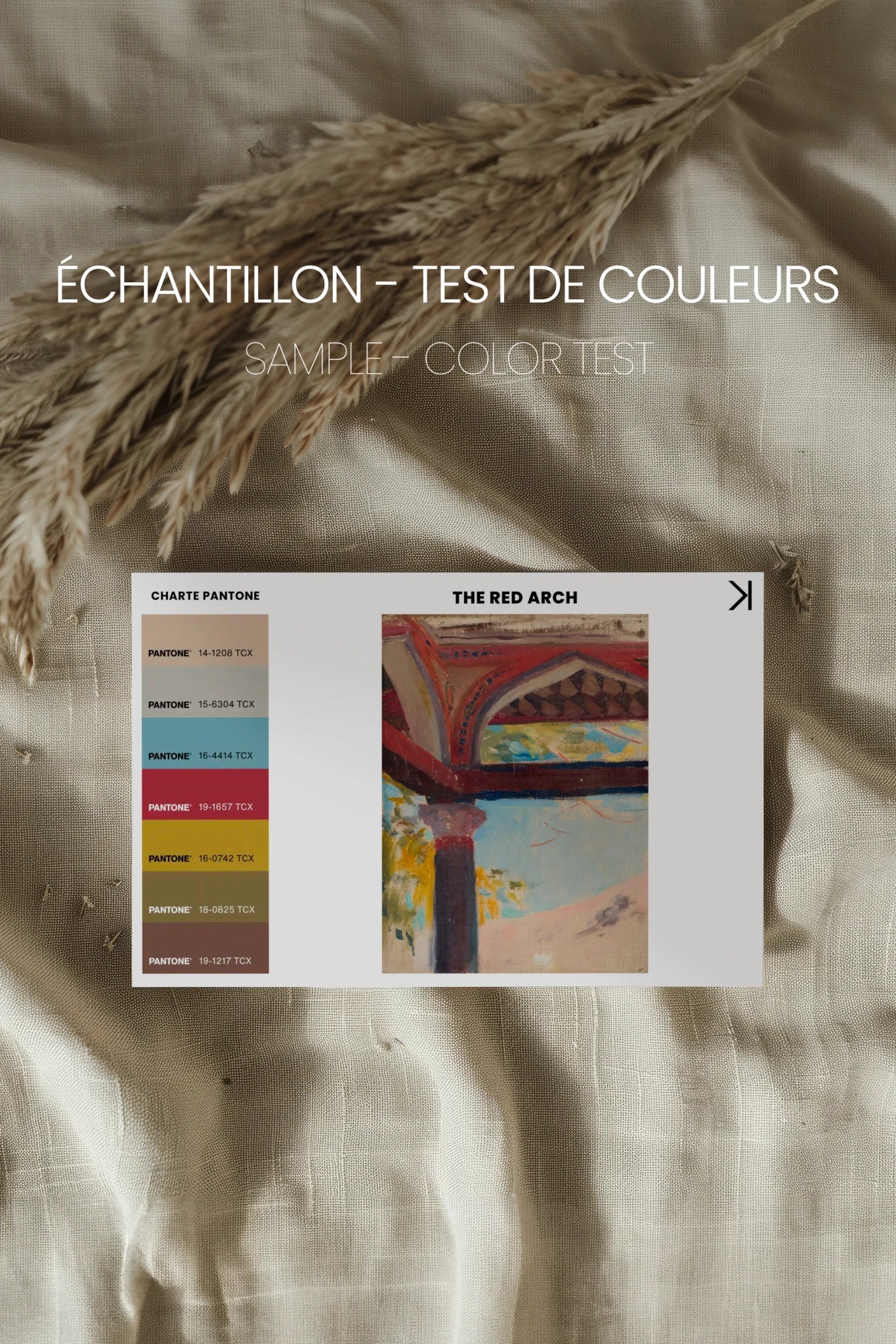 THE RED ARCH, Oeuvre sur toile étirée, encadré Blanc