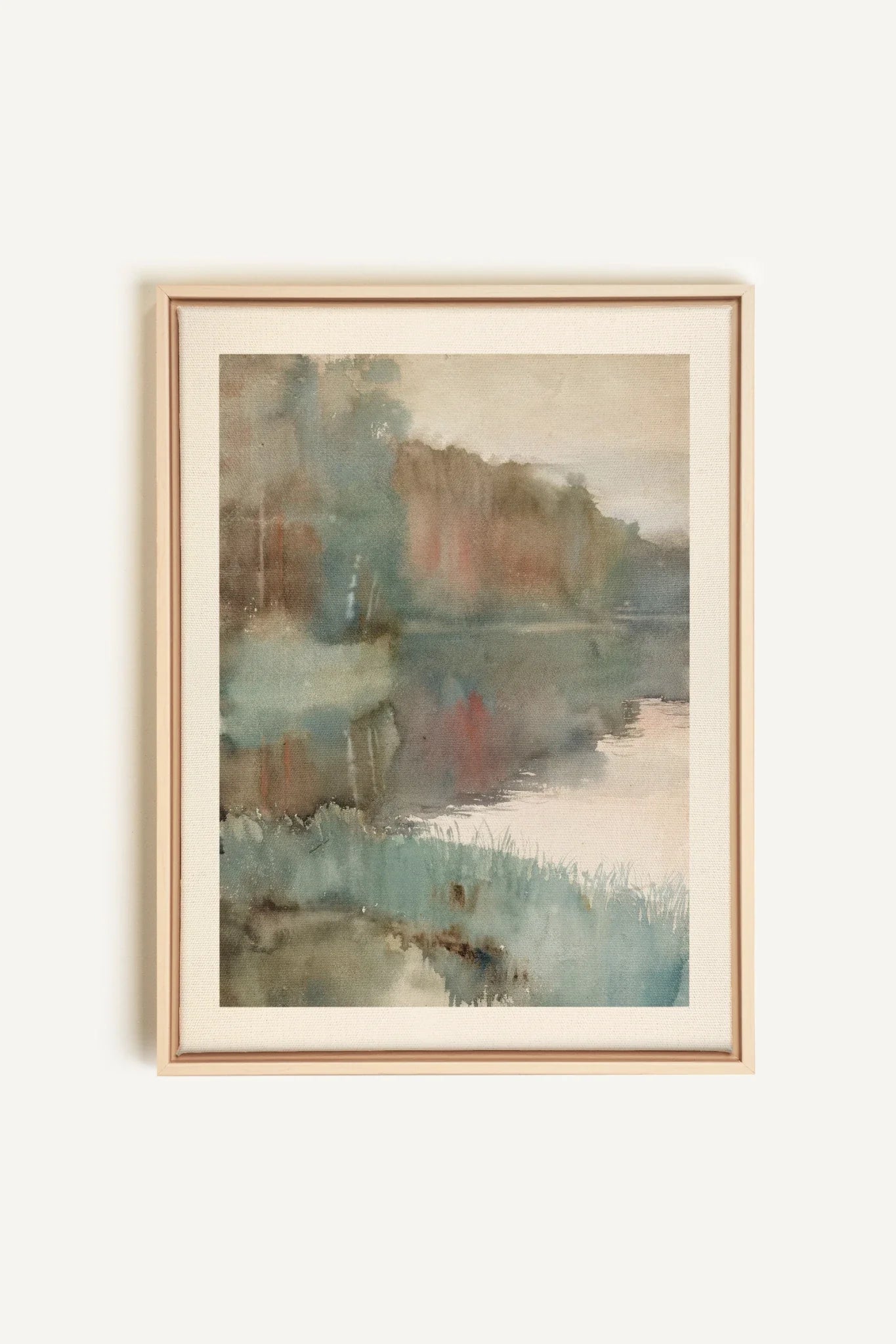 ÉCHO DU LAC, Artwork on stretched canvas, framed Natural Light