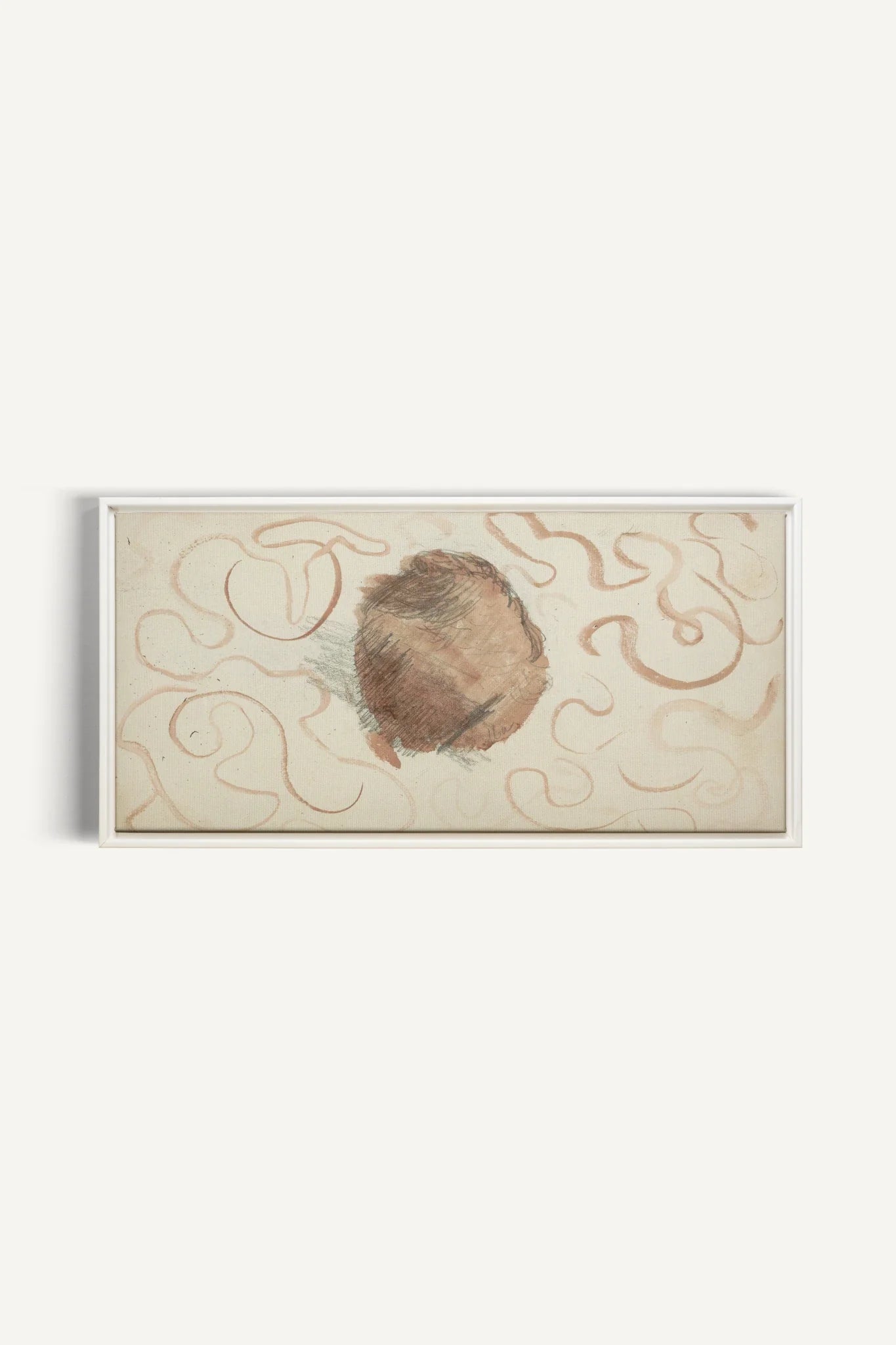 ÉCHO TERRACOTTA, Oeuvre sur toile étirée, encadré Blanc