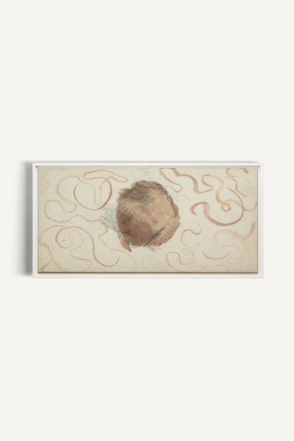 ÉCHO TERRACOTTA, Oeuvre sur toile étirée, encadré Blanc