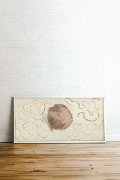 ÉCHO TERRACOTTA, Oeuvre sur toile étirée, encadré Blanc