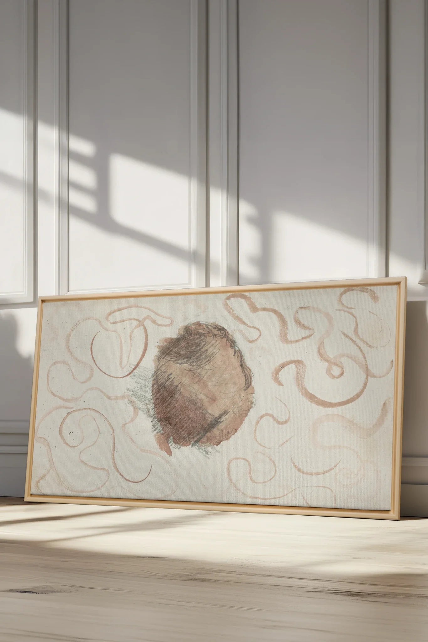 ÉCHO TERRACOTTA, Oeuvre sur toile étirée, encadré Naturel Clair