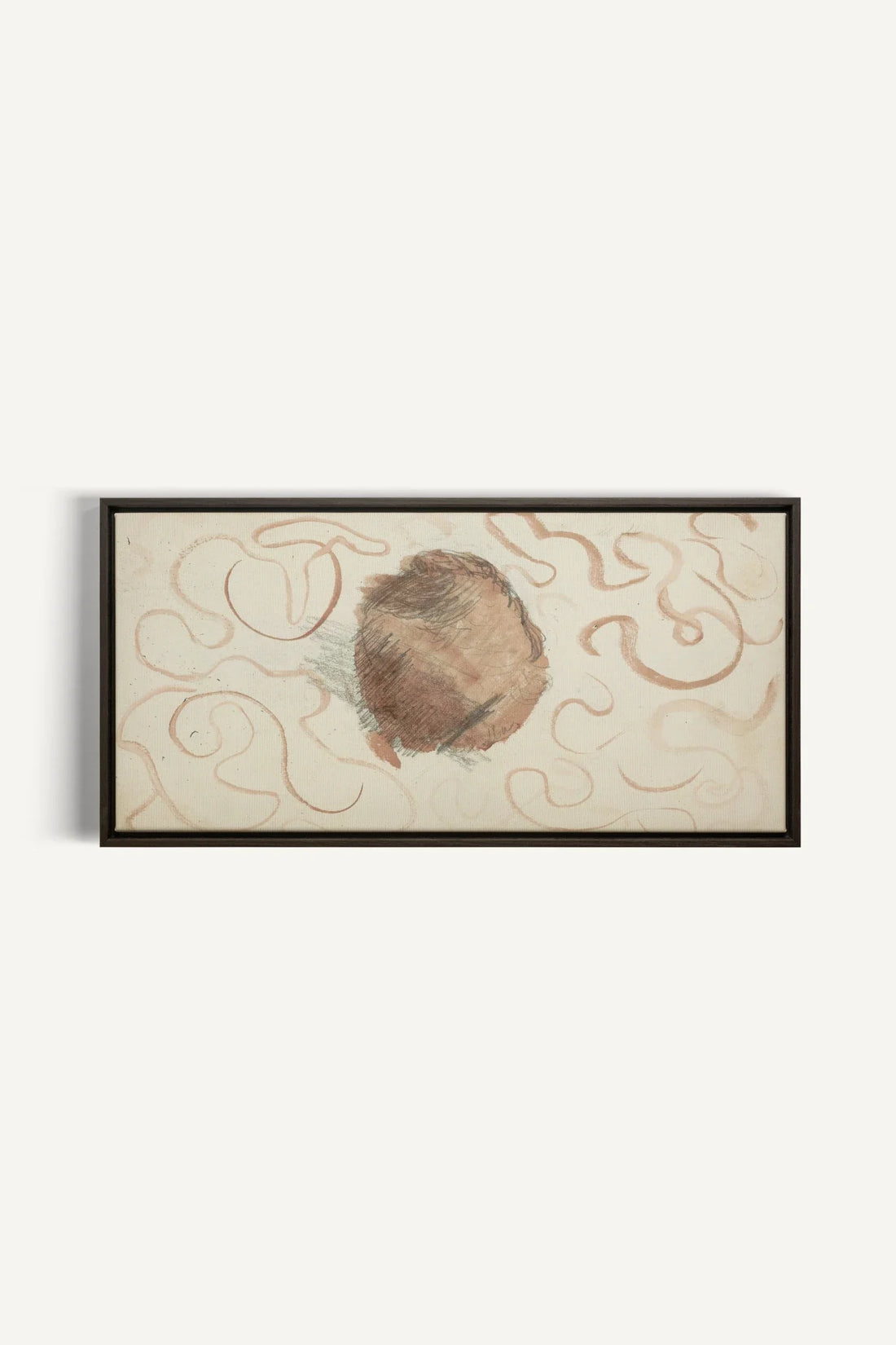 ÉCHO TERRACOTTA, Oeuvre sur toile étirée, encadré Brun Noyer