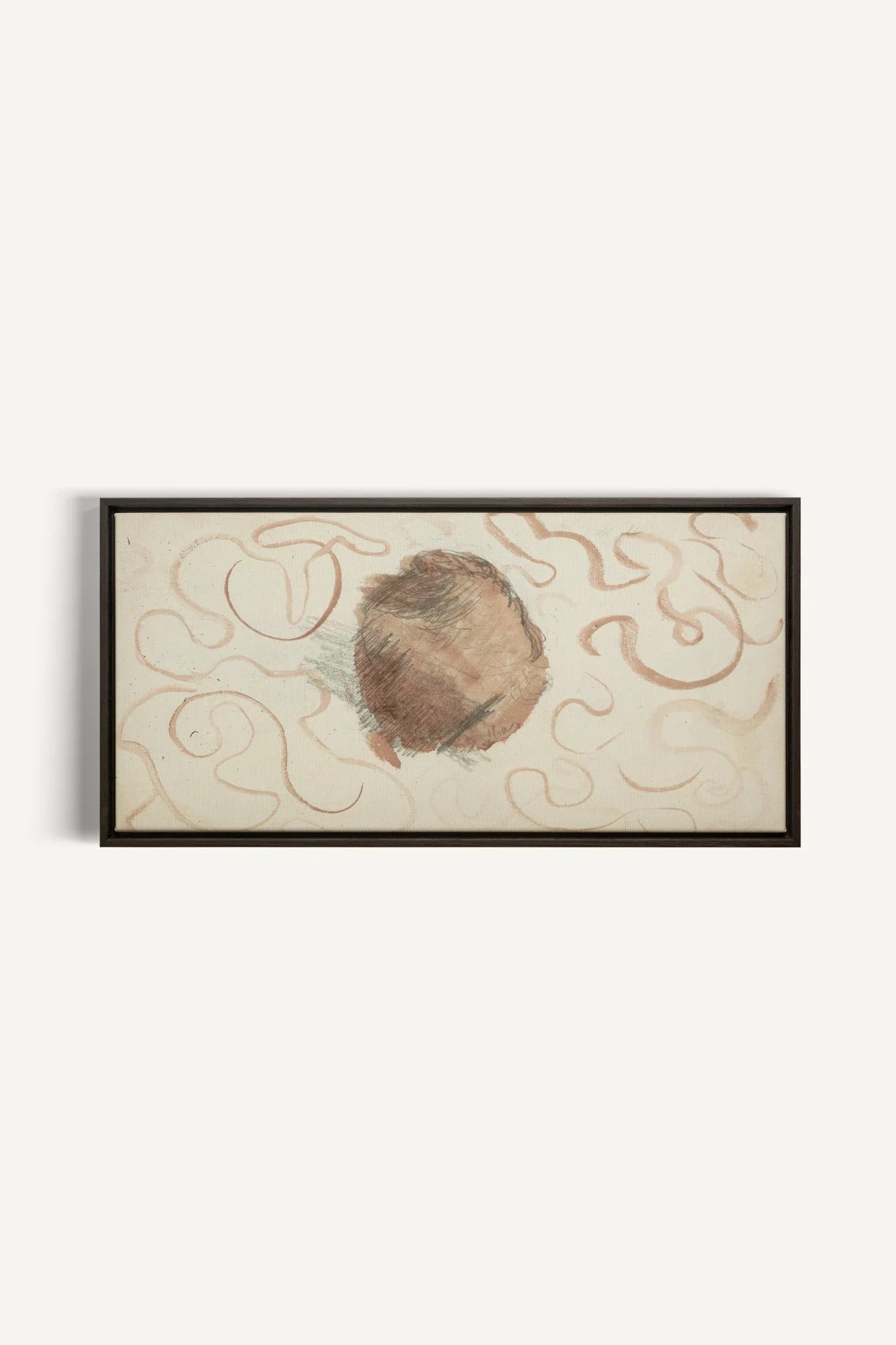 ÉCHO TERRACOTTA, Oeuvre sur toile étirée, encadré Brun Noyer