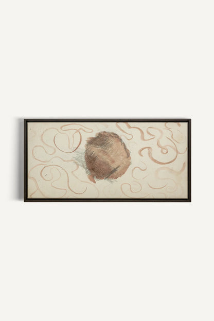 ÉCHO TERRACOTTA, Oeuvre sur toile étirée, encadré Brun Noyer