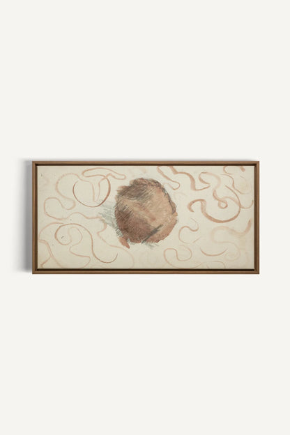 ÉCHO TERRACOTTA, Oeuvre sur toile étirée, encadré Brun Chêne