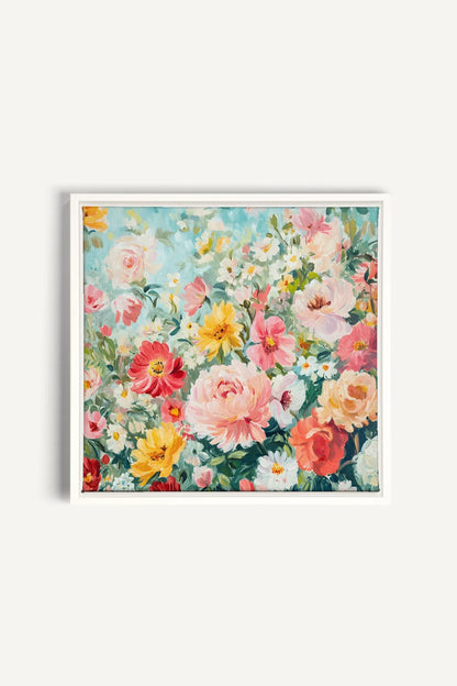 ÉCLAT DE SAISON, Artwork on stretched canvas, framed in white