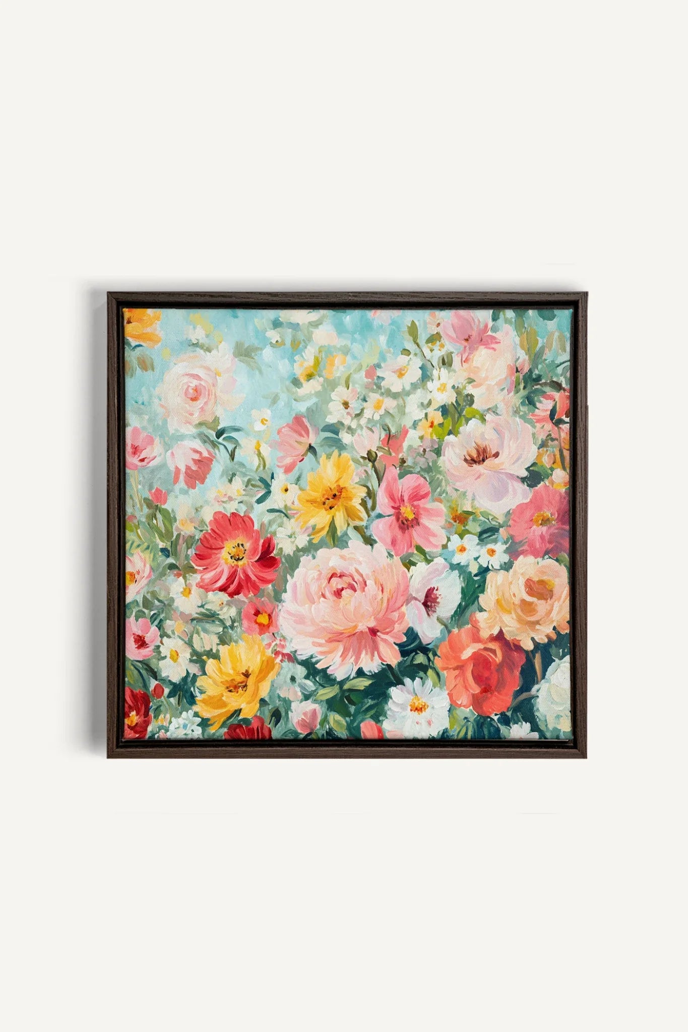 ÉCLAT DE SAISON, Artwork on stretched canvas, framed in Walnut Brown