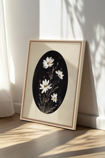 ECLIPSE FLOWERS, Oeuvre sur toile étirée, encadré Naturel Clair