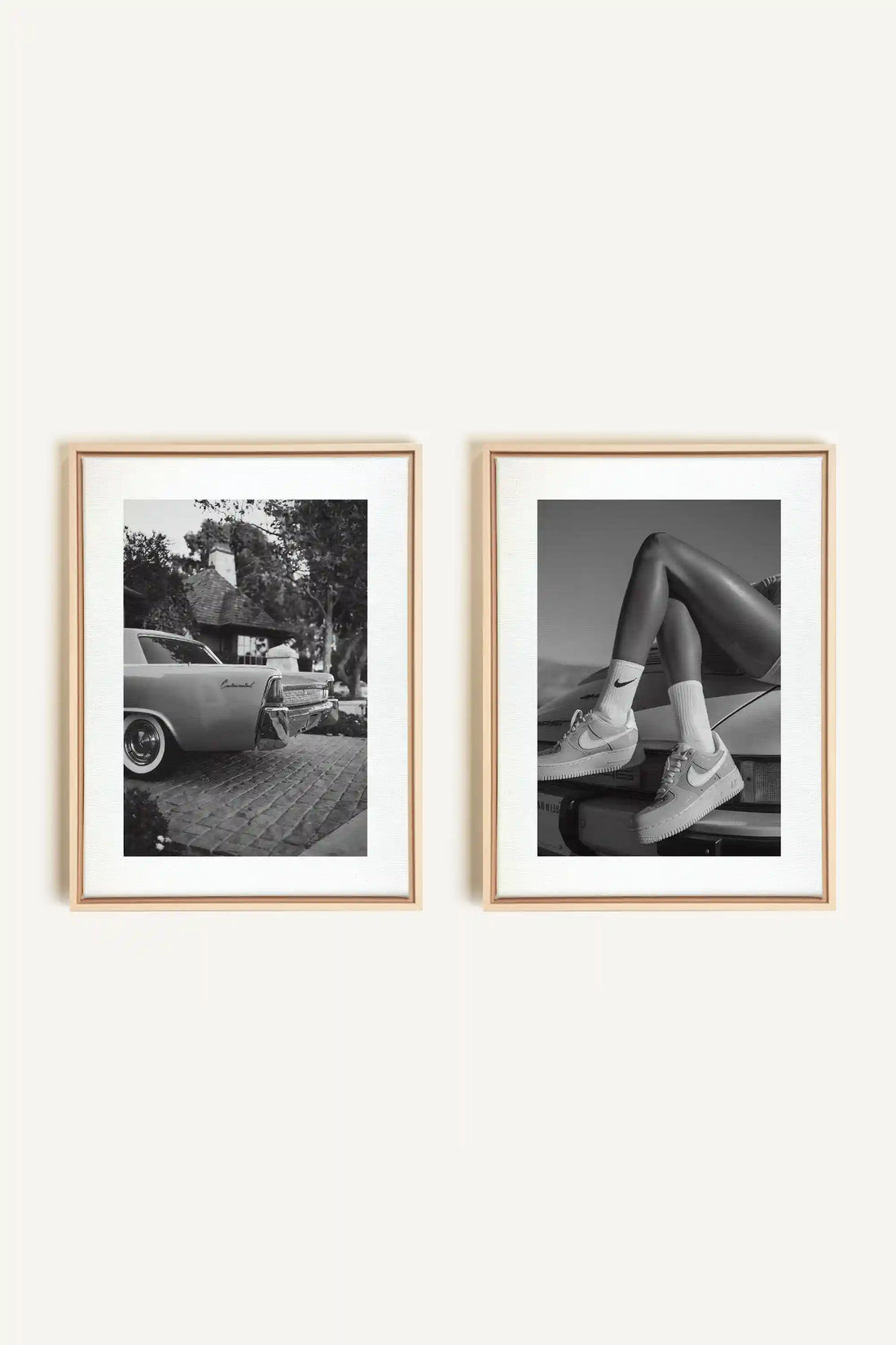 ELEGANCE BLISSFUL DUO, 2 Artworks on stretched canvas, framed Natural Light