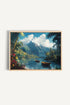 OLEKA CANVAS - EMERALD LAGOON, Oeuvre sur toile étirée, encadré Naturel Clair