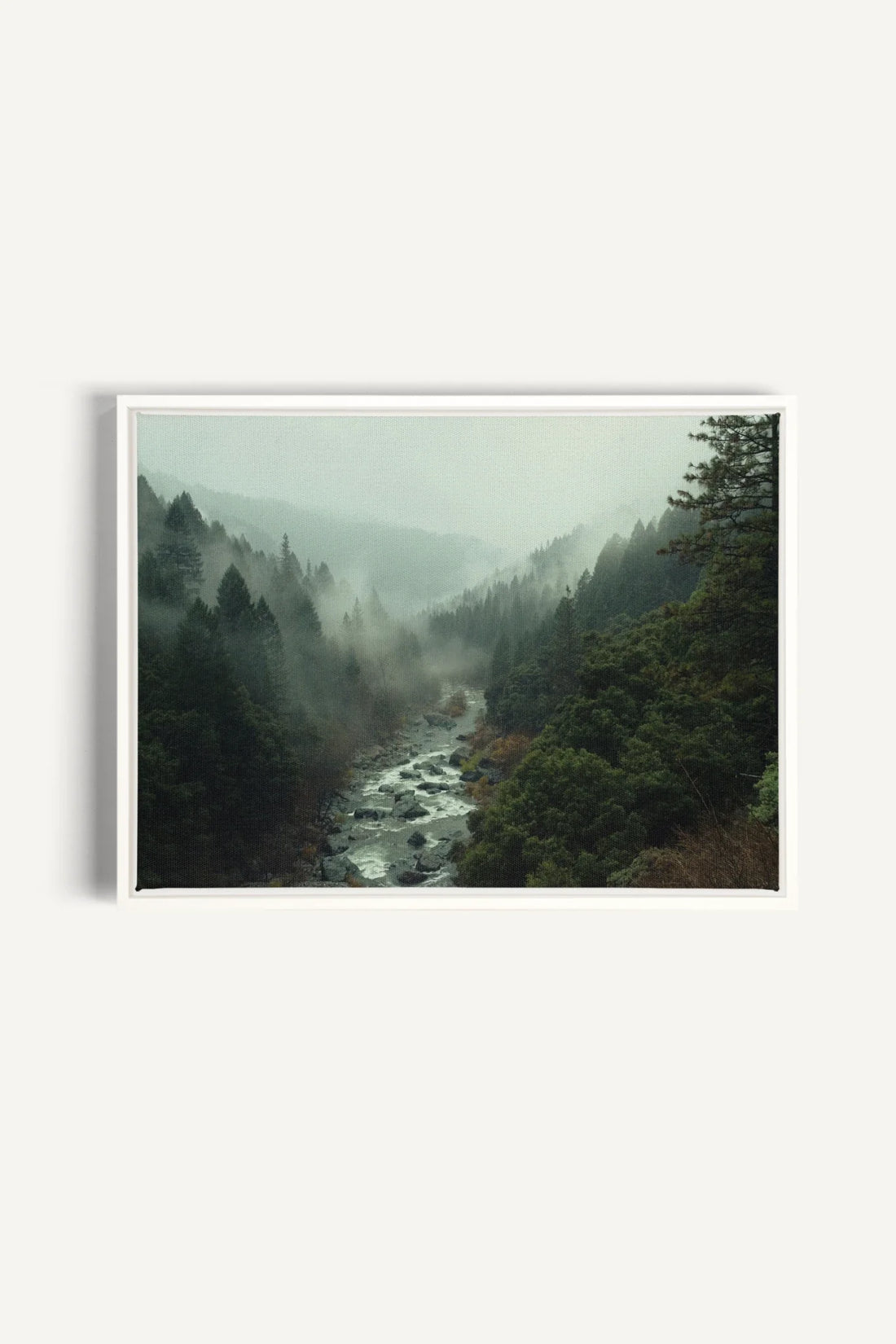 EMERALD VALLEY, Oeuvre sur toile étirée, encadré Blanc