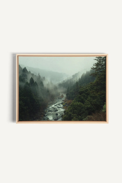 EMERALD VALLEY, Oeuvre sur toile étirée, encadré Naturel Clair