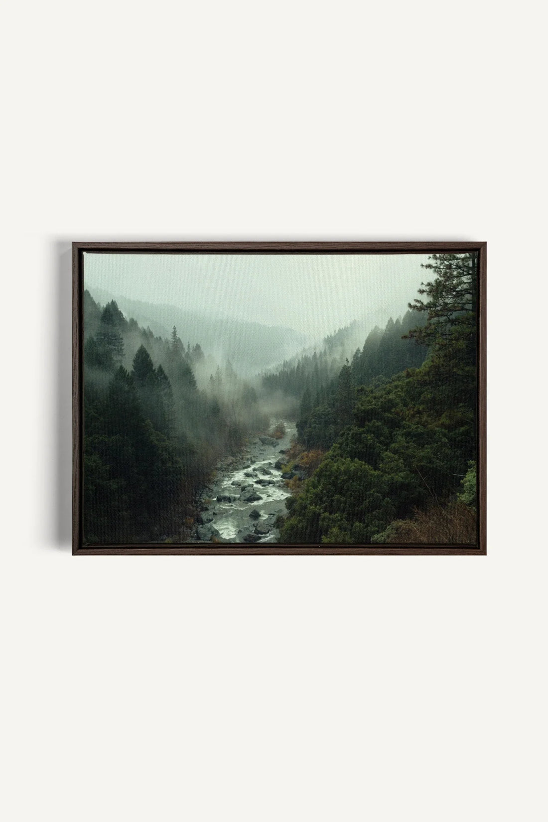 EMERALD VALLEY, Oeuvre sur toile étirée, encadré Brun Noyer