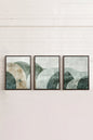 GREEN ELEGANCE TRIO (3 works on stretched canvas)