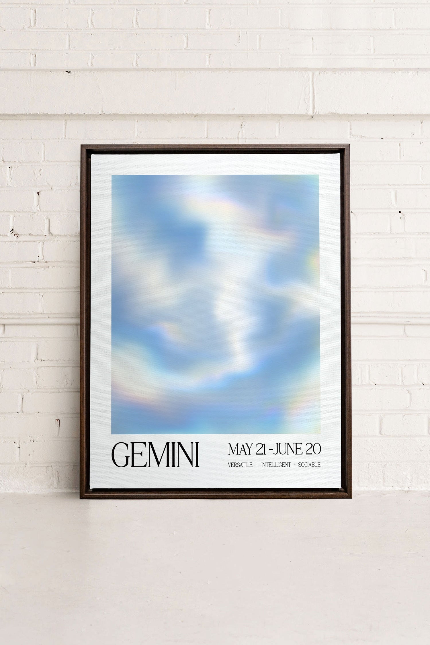 OLEKA CANVAS - GEMINI, Oeuvre sur toile étirée, encadré Brun Noyer