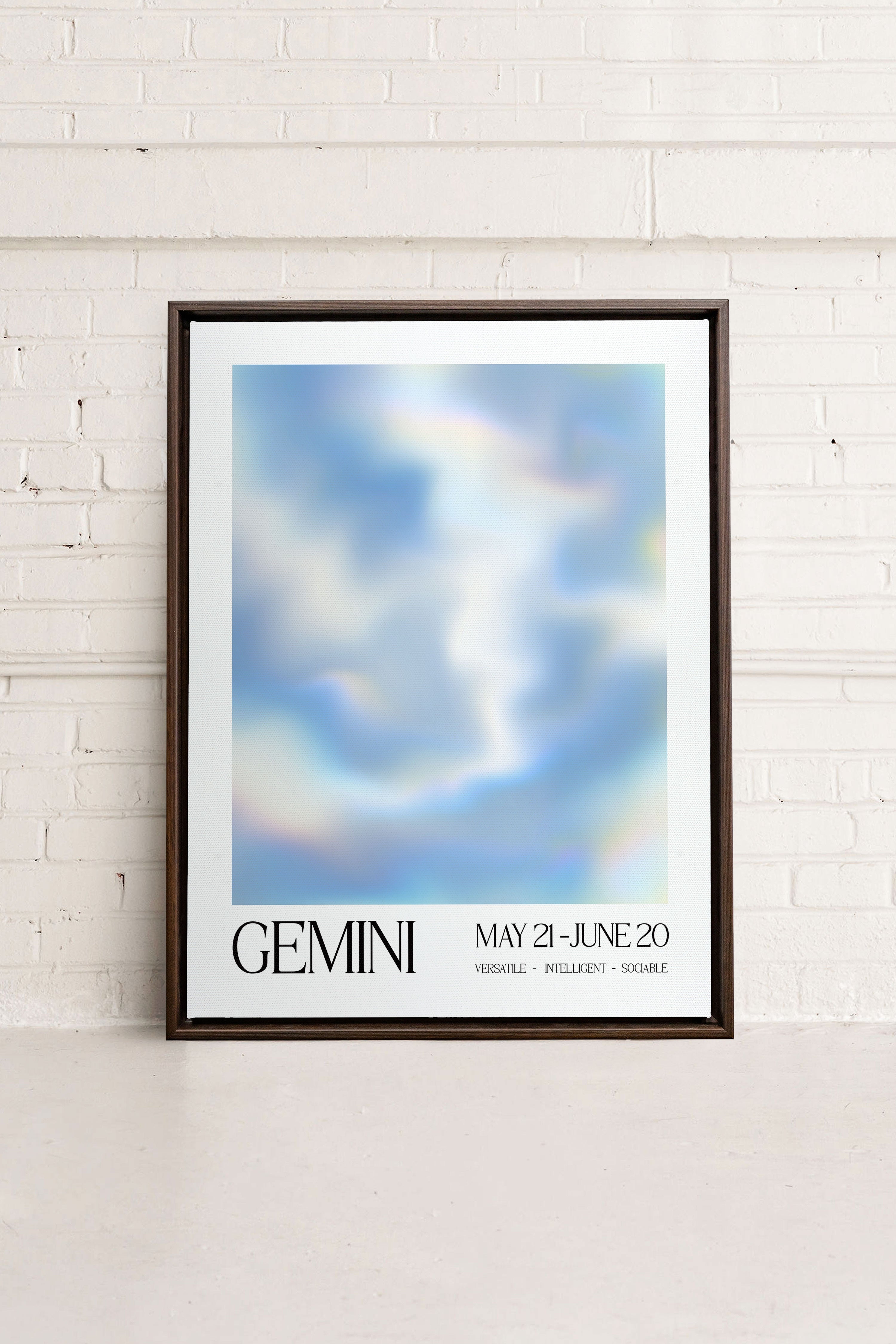 OLEKA CANVAS - GEMINI, Oeuvre sur toile étirée, encadré Brun Noyer