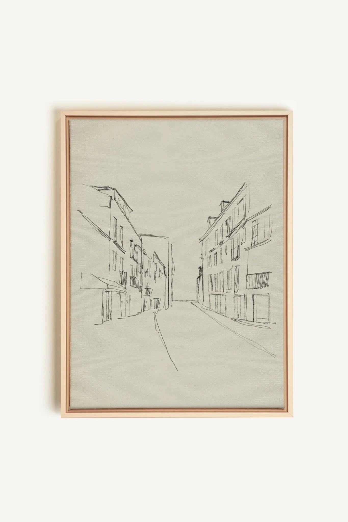 OLEKA CANVAS - ESQUISSE URBAINE, Oeuvre sur toile étirée, encadré Naturel Clair